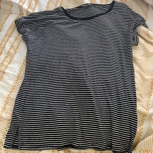 Cable & Gauge black and white striped shirt